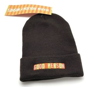 Unisex Brown Knit GOOD PERSON Cap / Beanie - NWT
